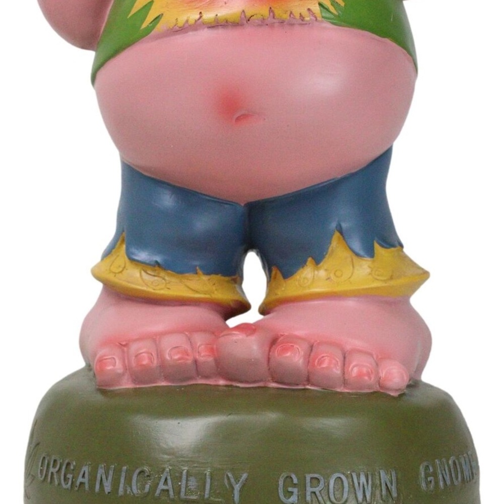 Ebros Free Spirited Hippie Garden Old Fat Mr Gnome Statue Keep On The Grass - Picture 2 of 7